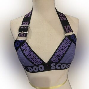 UPCYCLED Purple Halter Bralette size s/m